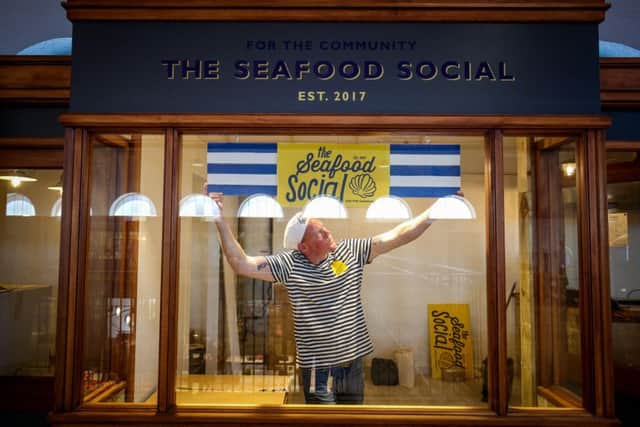 Preparations underway for the opening of The Seafood Social in Scarborough Market Hall, Friday 4 August. Picture: Ceri Oakes