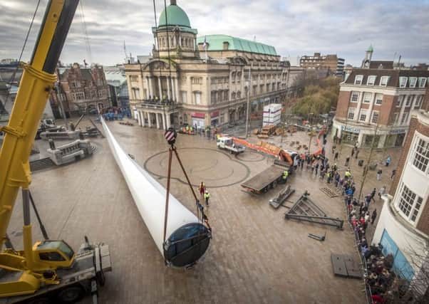 The 250ft long Blade which was on display in Queen Victoria Square in Hull as part of City of Culture 2017.