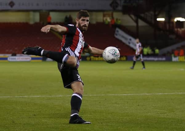 Ched Evans scores the equaliser during the Carabao Cup First Round match at Bramall Lane (Picture: Simon Bellis/Sportimage)