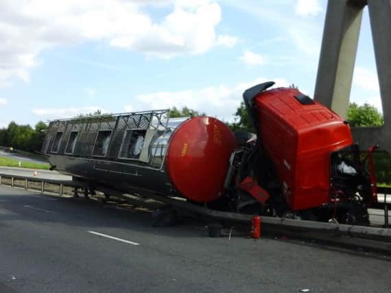 The tanker smash. Photo: West Yorkshire Police