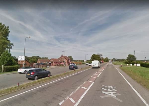 The collision occurred near the Highwayman Cafe on the A64 (Google)
