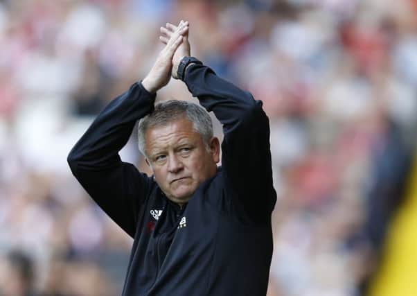 Sheffield United Chris Wilder acknowledges the home fans' support at Bramall Lane last week (Picture: Simon Bellis/Sportimage).