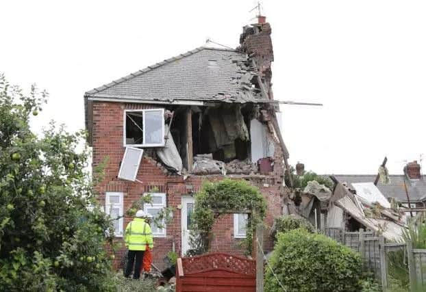 The scene in Rosslyn Avenue, Sunderland, after the explosion (Owen Humphreys/PA)