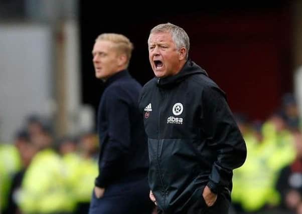 Sheffield United manager Chris Wilder on the sidelines at the Riverside Stadium.