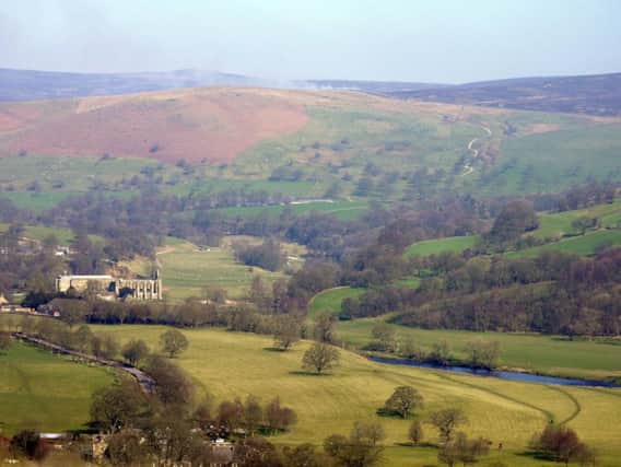 Bolton Abbey and Priory near where a man and a dog were rescued.