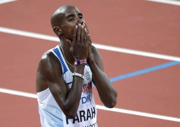 Great Britain's Mo Farah appears dejected after finishing second in the men's 5,000m final at the IAAF World Championships at the London Stadium (Picture: Yui Mok/PA Wire).