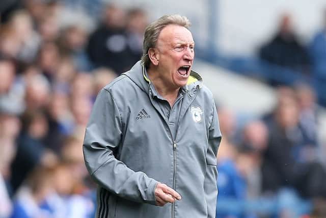 Cardiff City manager Neil Warnock gestures on the touchline