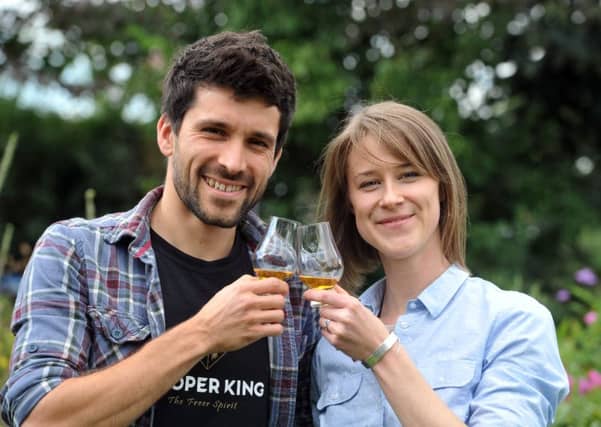 15 August 2017. Chris Jaume and his fiance Abbie Neilson. Picture: Tony Johnson.