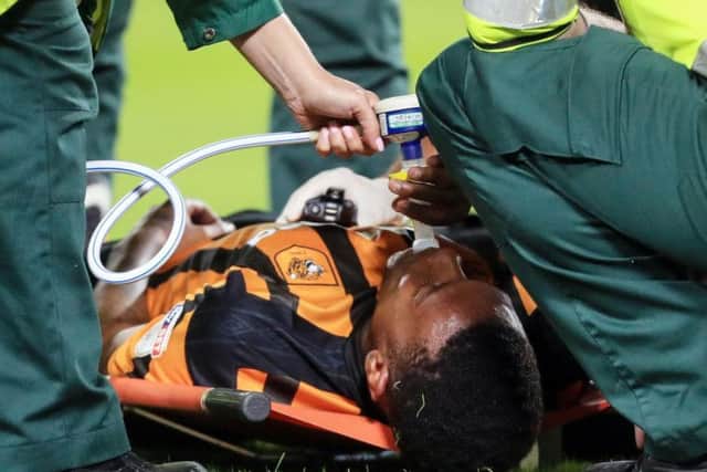 Hernandez was stretchered off during Tuesday night's 3-2 defeat to Wolves (Photo: PA)