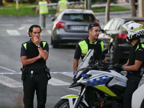 Police in Barcelona in the aftermath of the attack