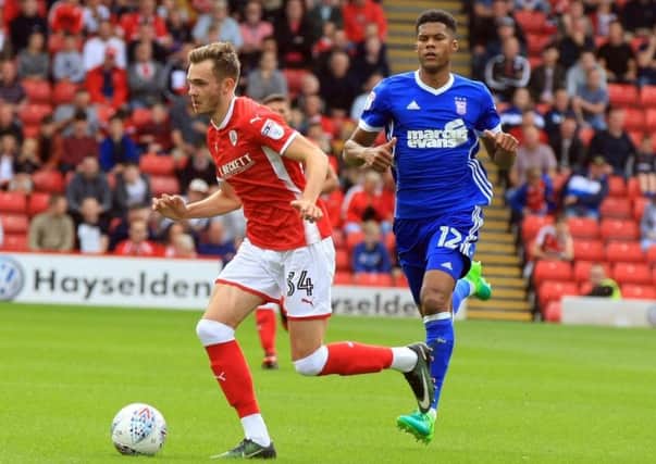 On target: Ryan Hedges put Barnsley in front for the second time in the match.