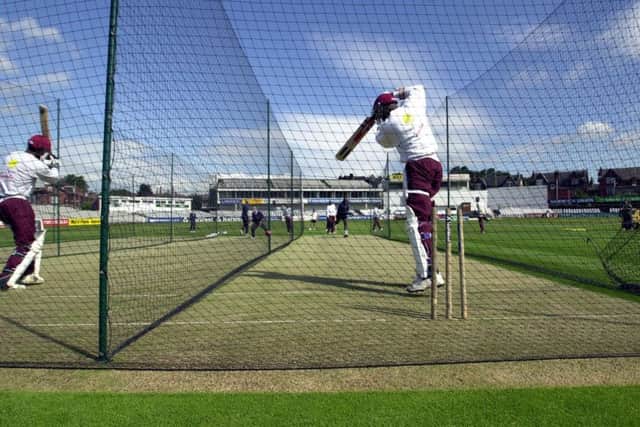 West Indian cricket players warms up at Headingley, Leeds (Tuesday) for their forthcoming International with England.