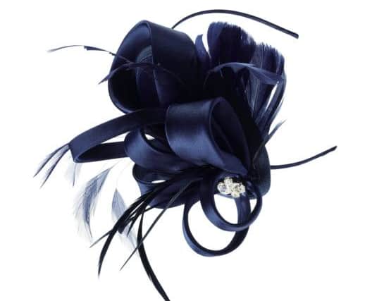 Navy fascinator, was Â£8.99, now Â£4.99, from the British Heart Foundation, giftshop.bhf.org.uk.