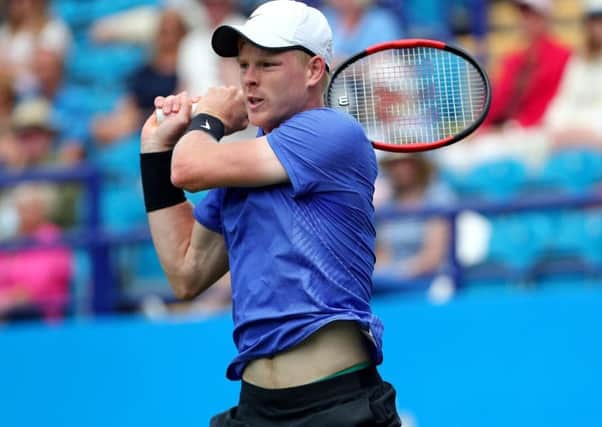 Kyle Edmund in action at Eastbourne in the lead up to Wimbledon