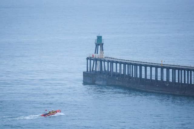 The search this morning in Whitby. Picture: Ceri Oakes/RNLI.