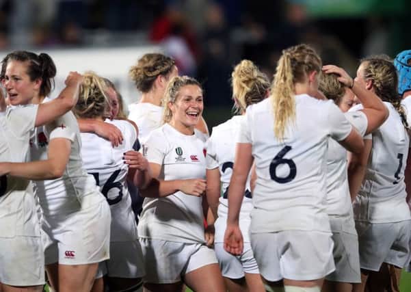 England's players celebrate their semi-final victory. Picture: Brian Lawless/PA