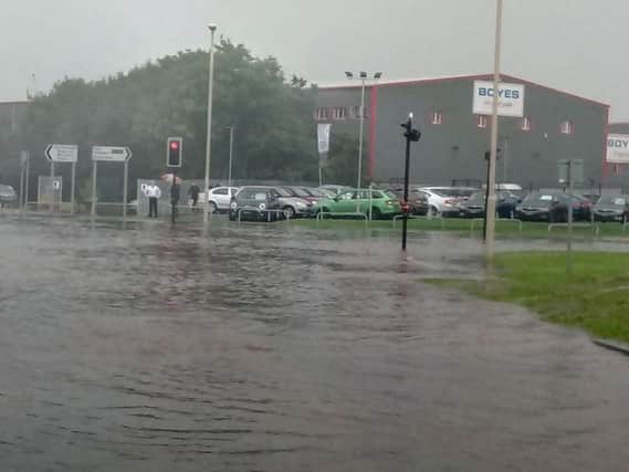 Flooding at Dunslow Road in Eastfield.