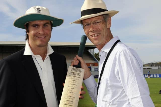 Michael Vaughan with the late Christopher Martin-Jenkins in 2008. (PA).