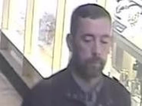 The police CCTV image of the man they want to trace.