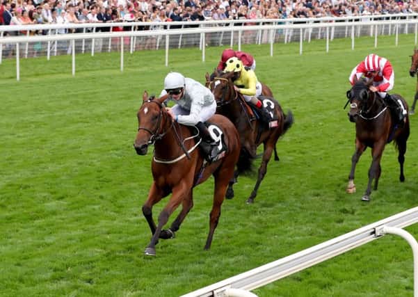 Threading ridden by James Doyle wins The Sky Bet Lowther Stakes during the Ebor Festival at York. Picture: Simon Cooper/PA