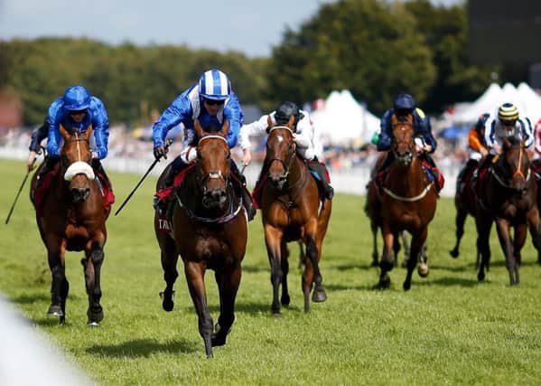 Battaash ridden by jockey Jim Crowley (second left) coming home to win the Qatar King George Stakes at Goodwood earlier this month. Picture: Paul Harding/PA Wire