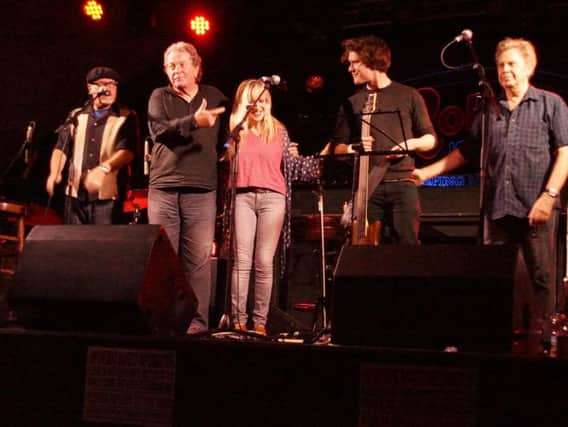 Ripley date - Legendary Dales musician Chris Simpson takes a bow on stage with his million-selling band Magna Carta.