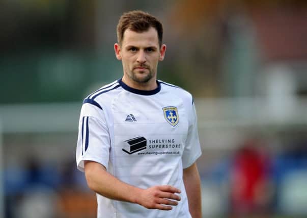 Guiseley's Will Hatfield: Faces former club.