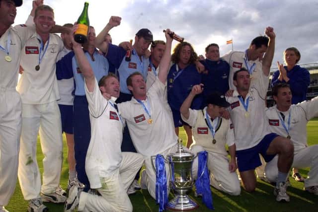 DISTANT MEMORY: Yorkshire's players celebrate after beating Somerset in the final of the Celtenham & Gloucester Cup at Lord's back in 2002.