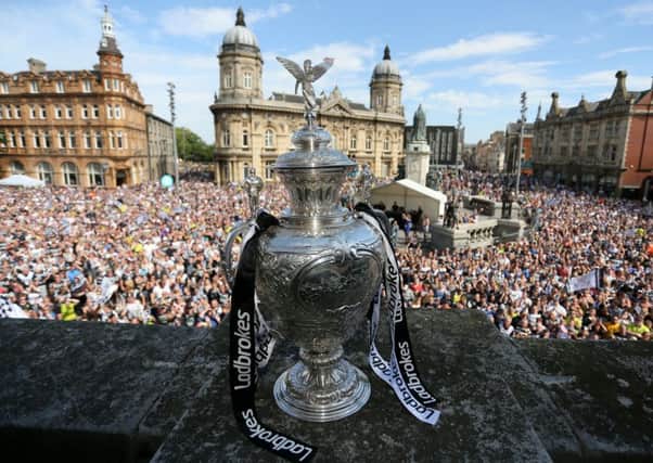 The Ladbrokes Challenge Cup during Hull FC's Challenge Cup win homecoming parade.  Pictures: Richard Sellers/PA Wire.