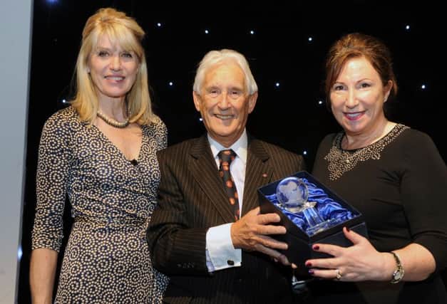Bobbie Caplin with Selina Scott (left) and writer Kay Mellor at the Variety Club Business Awards Leeds, in 2013