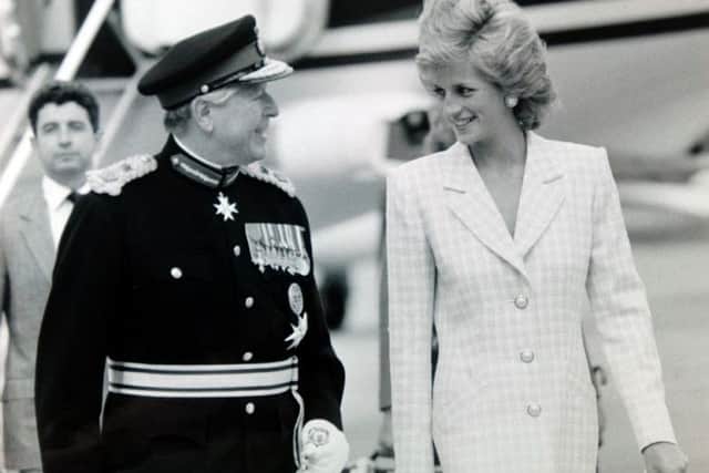 Princess Diana at Leeds Bradford Airport in 1991.