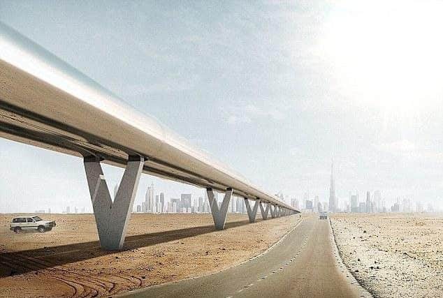 An artists' impression of Hyperloop One tubes.
