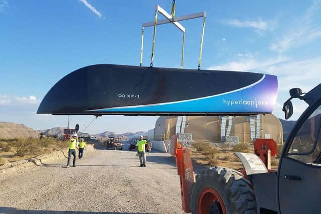 Hyperloop pods being developed at the test site in Nevada (Hyperloop One)