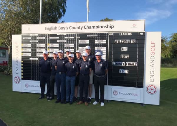 Yorkshire Boys' team and manager Philip Woodcock ahead of the English Boys' County Championship at Northamptonshire GC.