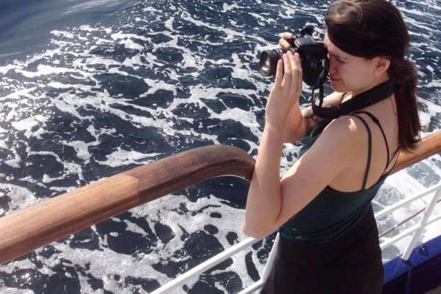 Natasha Aldred, daughter of Natalie Bruce, 48, and husband Jud Bruce, 48 took  footage of a minke whale playfully frolicking within touching distance of their tourist boat in the North Sea.