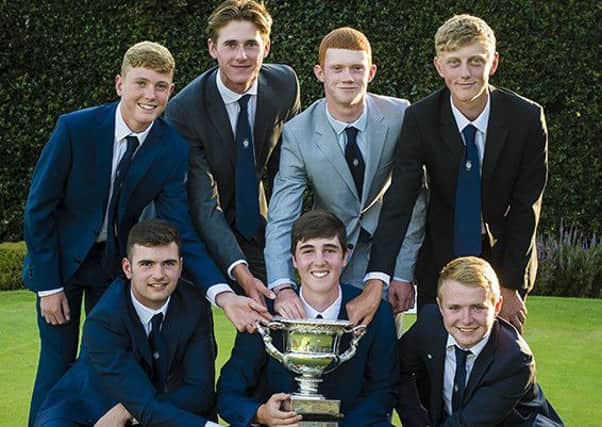 Yorkshire pose with the English Boys County Championship trophy (Picture: Adrian Judd/Leaderboard Photography).