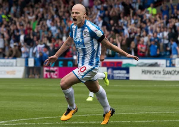 Huddersfield Town's Aaron Mooy celebrates his goal against Huddersfield Town (Picture: Tony Johnson)