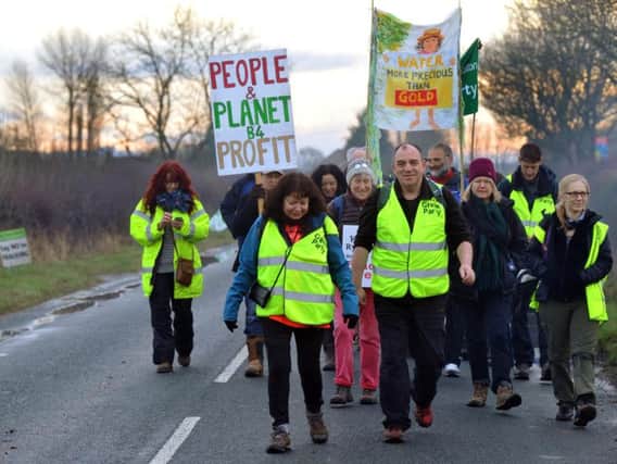 An anti-fracking protest in Kirby Misperton.