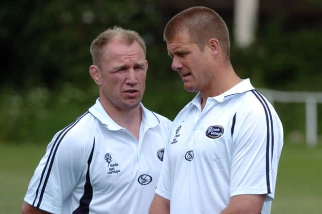FAMILIAR FACE: Andy Key, during his time at Leeds Carnegie with Neil Back, left.
