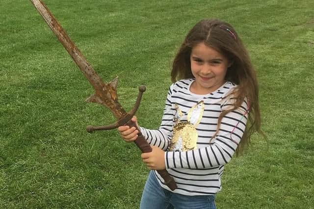 Matilda Jones found this 'Excalibur' sword in the lake where legend says King Arthur's sword was thrown.