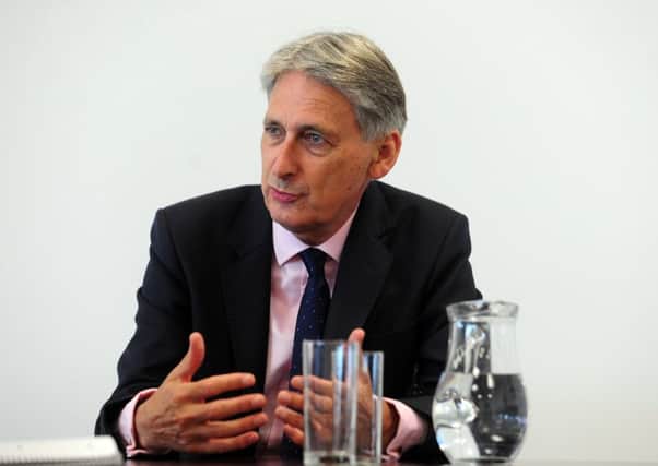 Chancellor Philip Hammond speaking to The Yorkshire Post during a visit to Leeds