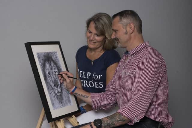 Ken Nash, 41, tells Philippa Haig, 54, that she and other Help for Heroes supporters have helped to turn his life around.