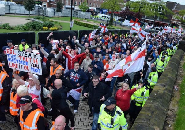 The EDL march through Rotherham