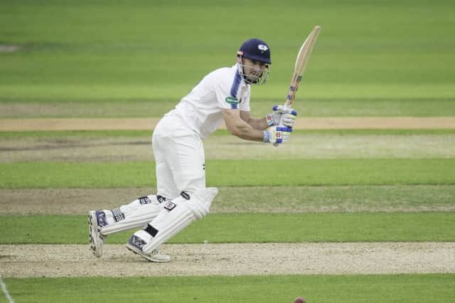 Yorkshire opener  Shaun Marsh hits out on his way to making 22. Picture by Allan McKenzie/SWpix.com