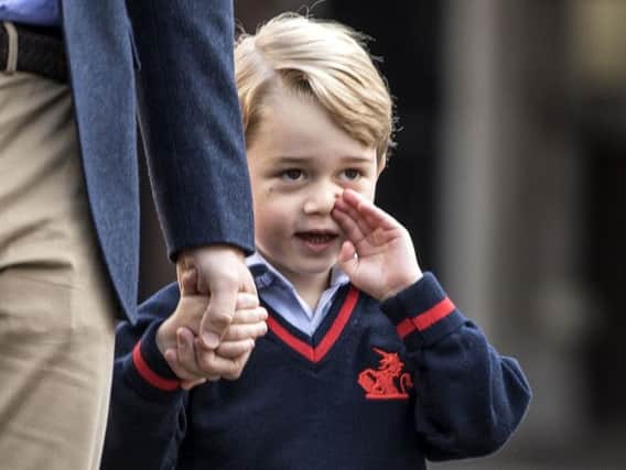 Prince George arrives for his first day at school. Picture: Richard Pohle/The Times/PA Wire
