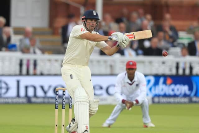 England's Alastair Cook prepares to pull a short ball during day one's play against West Indies at Lord's. Picture: Adam Davy/PA