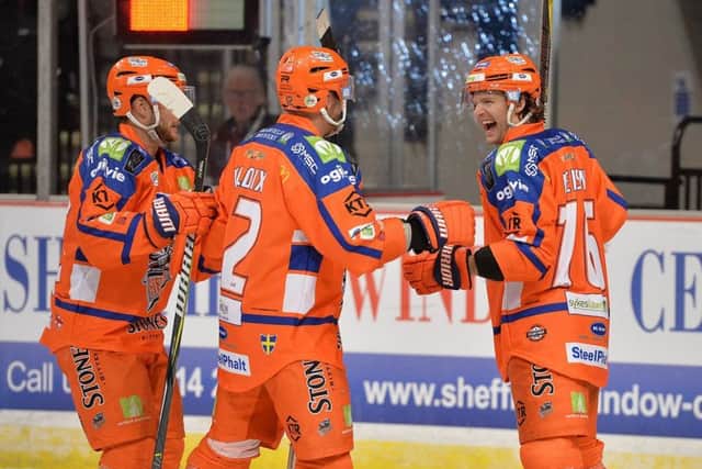 Levi Nelson, right, is another injury doubt for Saturday's trip to Manchester Storm. Picture: Dean Woolley.