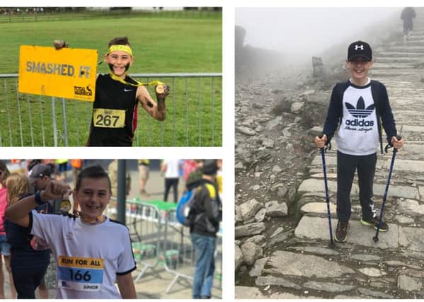 Liam Wilson, 11, has tackled nine challenges in aid of the We Love Manchester Emergency Fund.