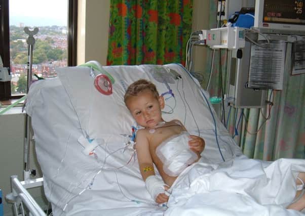 Theo Bowens pictured in October 2008 after his third liver transplant