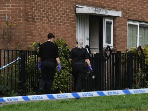 The scene in Wensley Street, Firth Park, following the murder of a 31-year-old man.